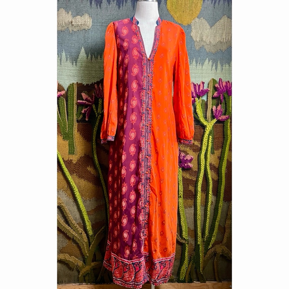 Sundance Paisley Colorblocked Maxi Dress L - Picture 3 of 14